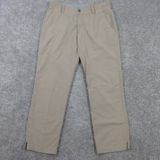 Under Armour Pants Mens 36x30 Beige Solid Performance Match Play Golf Chinos Zip