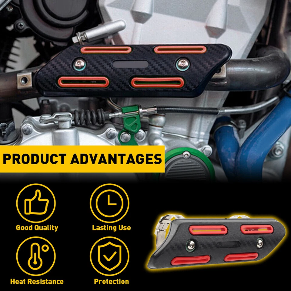 Cubierta protectora térmica de tubo para Honda CRF450R 2002-2020 CRF450X 2005-2020 roja Foto 4 de 4