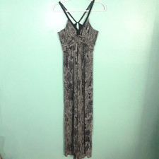 Express Maxi Dress size Small, Snake Print Racerback Black Gray Flowy Date Sexy