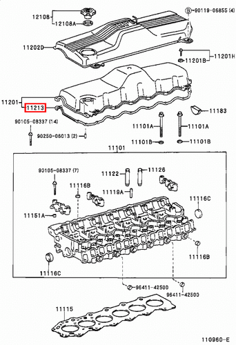 Genuine LandCruiser HDJ100 1HD FTE 4.2 Diesel Rocker Cylinder Head Cover Gasket - Picture 2 of 8