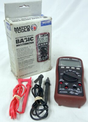 MATCO Tools Basic Digital Multimeter Model MD251 w/ Leads & Original ...