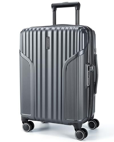 Expandable Carry On Luggage 22x14x9 Airline Approved, Carry-On 20-Inch 04-Grey