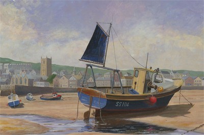 J.A. Pusey - Doppelseitig 1998 Öl, St Ives, Cornwall