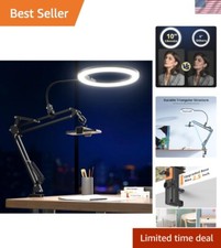 10" Ring Light with Overhead Phone Mount, LED Selfie Light with Stand and Pho...
