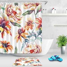 Rose Wood Waterproof Bathroom Polyester Shower Curtain Liner Water Resistant