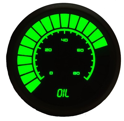 #ad #ad Analog Bargraph Oil Pressure Gauge 2 1 16quot; GREEN LEDs Black Bezel $67.39