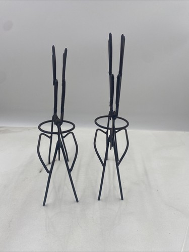 Reindeer Tealight Candle Holders Standing Iron Metal Christmas Holiday Set Of 2 - Picture 6 of 10