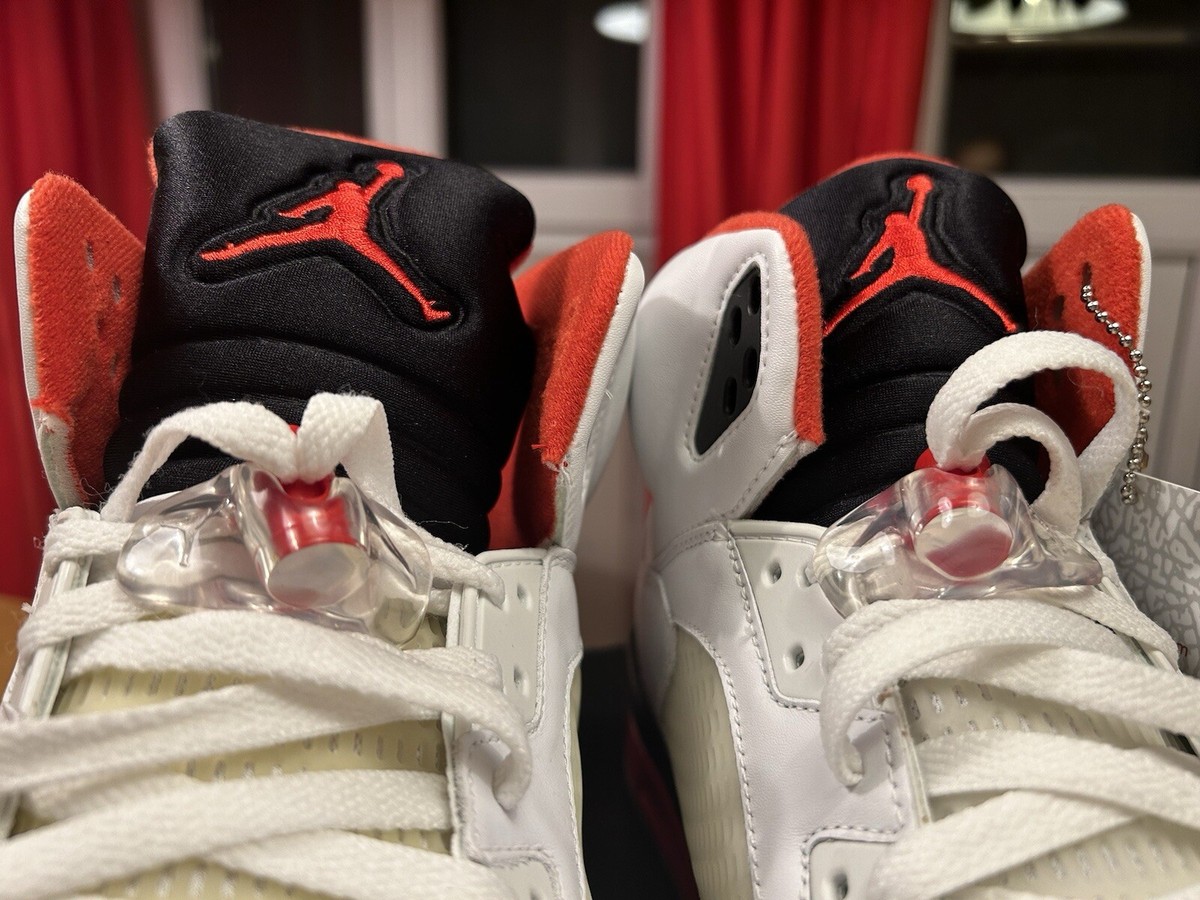 Nike Air Jordan 5 Retro Y2K06 Fire Red Black Tongue Size 13 136027-162 No Laces Air Jordan 5 Retro “Fire Red Black Tongue” main image 4