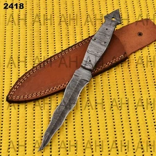 FULL TANG CUSTOM HANDMADE DAMASCUS STEEL  DAGGER SURVIVAL BOOT KNIFE AH 2418