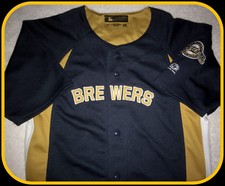MILWAUKEE BREWERS TRUE FAN SERIES EMBROIDERED YOUTH SMALL 6-7 JERSEY FREE SHIP