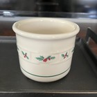 Longeberger Christmas Pottery Woven Traditions Crock Traditional Holly Print — photo 4