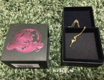 Sailor Moon Exhibition Limited Moon Stick Swarovski Pendant Necklace Gold Ver.