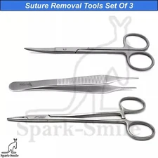 Surgical Suture Removal Kit Medical  Scissors Crile Needle Holder Suturing Tools