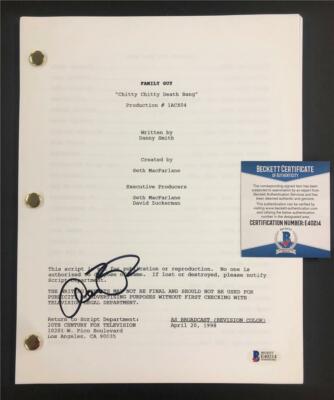 ALEX BORSTEIN autograph signed FAMILY GUY Full Episode Script C ~Beckett BAS COA