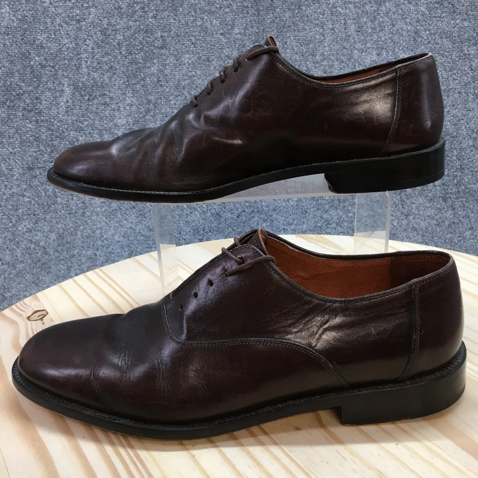 Sandro Moscoloni Zapatos Para Hombres 11 Calibre BRN-SY Vestido Oxford Cuero Marrón Con Cordones Foto 4 de 4
