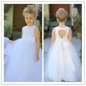 heart cut out flower girl dress