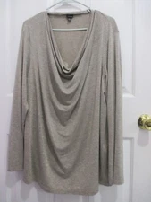 womens Rafaella size 3X long sleeve cowl neck metallic top