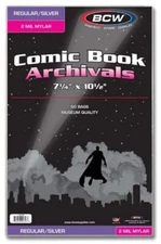 500 Silver Mylar Comic Book Bags 2 mil Archival Polyester Regular Semi Rigid BCW
