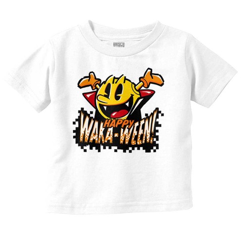 Spooky Halloween Pacman Spiel Happy Waka-Ween Kleinkind Junge Mädchen Jugend T-Shirt Tee