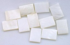 Two 14x10 14mm x 10mm Flat Rectangle Mother Of Pearl Cab Cabochon Gemstone 5893