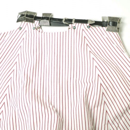 TOGA PULLA 17SS Striped A-line skirt with metal buckle belt TOGA PULLA 17SS Striped A-line skirt with metal buckle belt