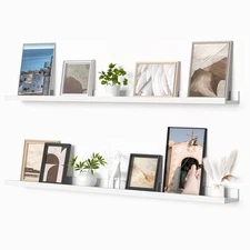 Picture Ledge Shelf, Floating Shelves Set of 2, 48 Inches Picture Shelf for W...