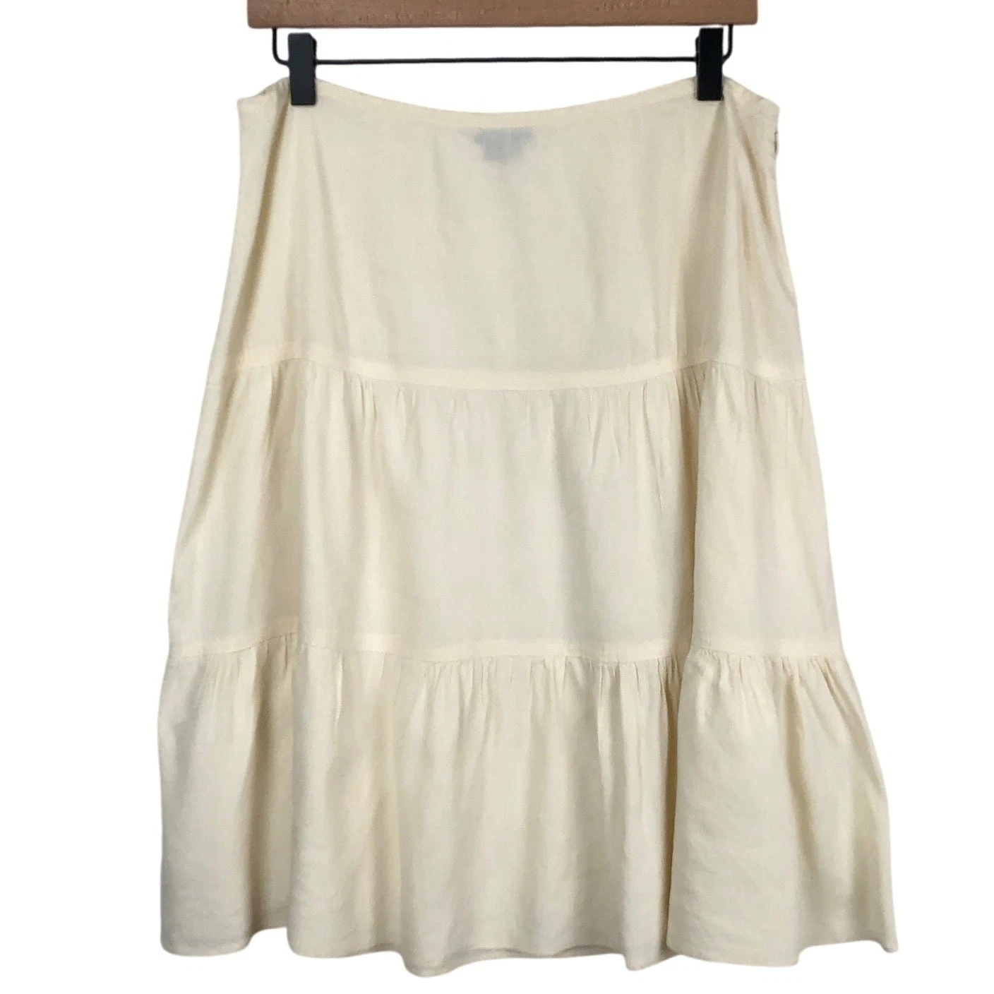 THEORY Linen Blend Tiered Midi Skirt Sz 10 Cream Quiet Luxury Minimalist
Opens in a new window or ta
