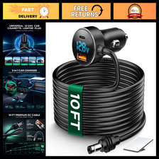 10FT Starlink Mini Cable 12-24V Car Adapter, 18AWG DC Power Cable, 3-in-1 Char