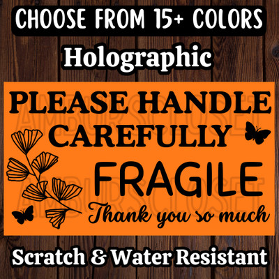 50 FRAGILE STICKERS 2.25'' LABELS SEAL THANK YOU Shipping Handle Carefully