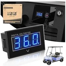 10L0L 36V 48V Golf Cart Battery Meter, Waterproof Voltage Meter with LED Digital