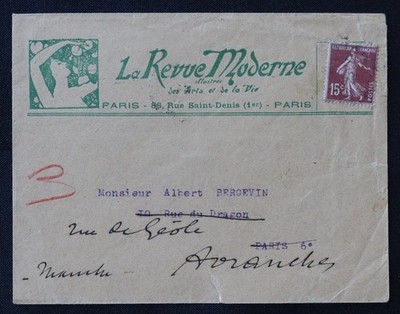 Werbeumschlag LA REVUE MODERNE des Arts de la Vie Paris