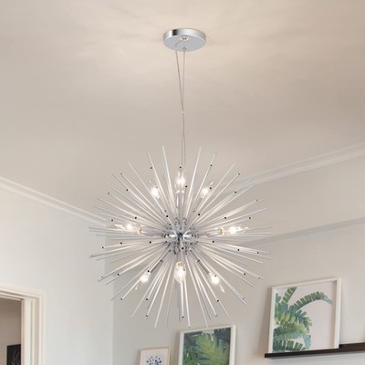 Modern Chrome Sputnik Chandeliers, 9-Light Satellite Pendant Light fixtures, Sta