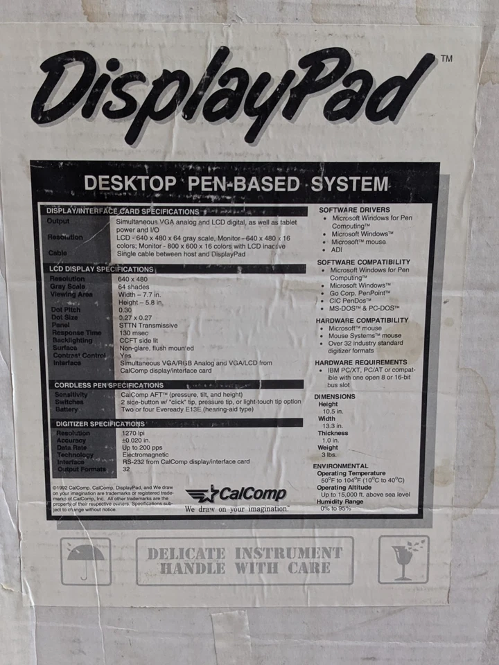 Vintage 1992 CalComp DisplayPad Desktop Pen-Based System Complete in Box Unteste - Image 4 of 4