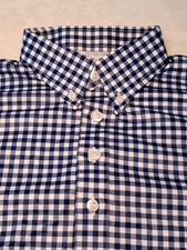 NWOT Collars  Co Size S Dress Collar Polo Shirt Short Sleeve Navy White Check