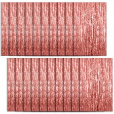 20 Pack Foil Curtain Backdrop Rose Gold Metallic Tinsel Foil Fringe Curtains ...