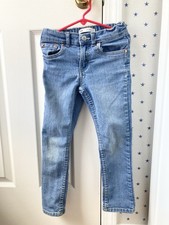 FLAW Levi's Jeans Size 6 Boys Red Tab 511 SLIM Leather Patch Adjustable Waist