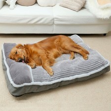 Dog Bed for Large Dogs, Dog Mattress with Pillow for Crate Kennel, Sofa pet B...