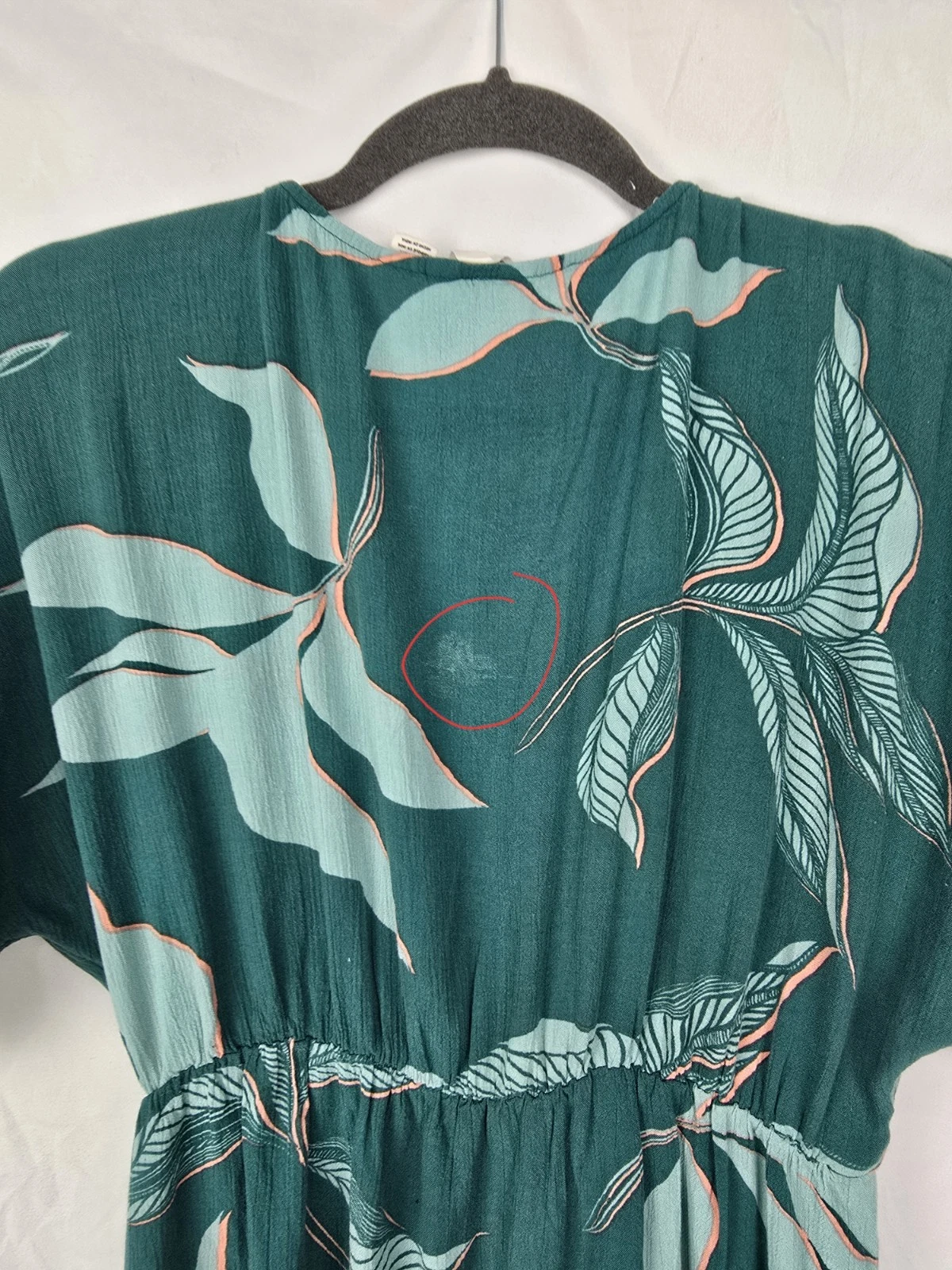 PALM ANGELS Roxy Before Sunset Mini Abito Tropicale Spiaggia Vacanze Gauzy Finto Avvolgente Tg M