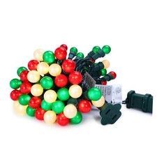 Red White and Green Christmas Lights G15 70 LED Globe String Red White Green