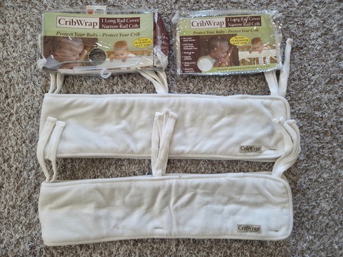 2 CribWrap Crib Wrap Long Rail Cover for Narrow Rail Crib GUC Trend Lab