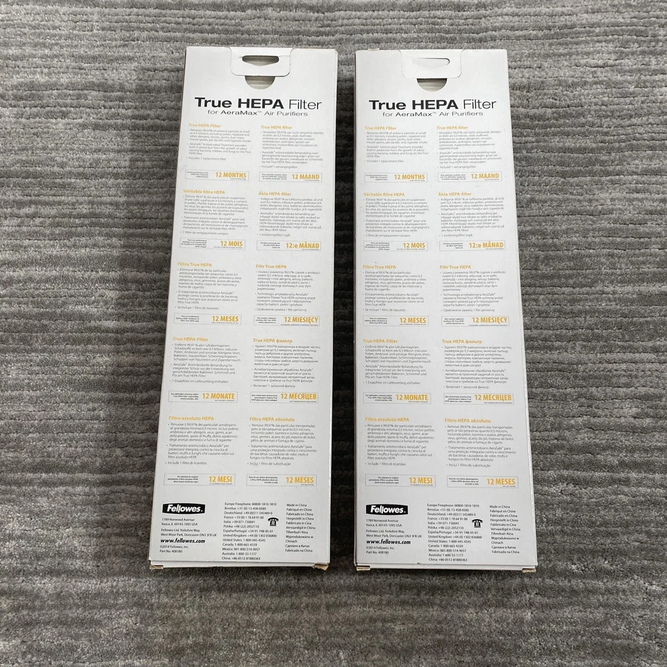 Lote de 2 filtros HEPA Fellowes AeraMax True CRC 928710 repuesto purificador de aire Foto 2 de 4
