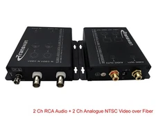 2 Ch RCA Audio &2 Ch Analogue Video to Fiber Converter 20Km SM Fiber or 2 Km MMF