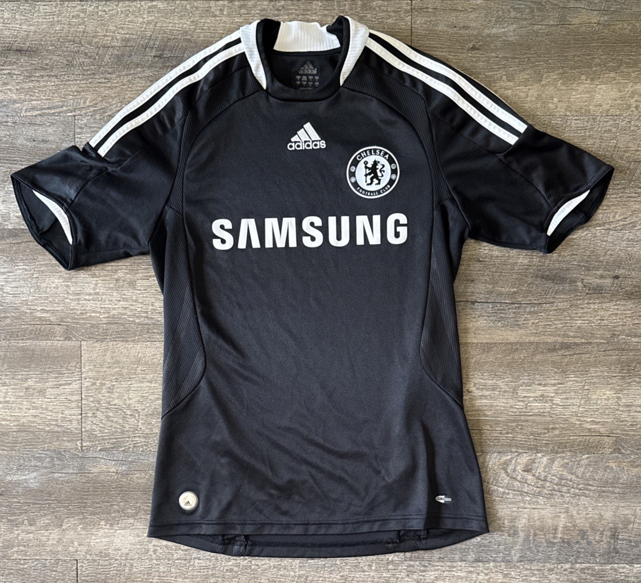Chelsea FC Adidas Samsung Away Black Jersey 2008-09 Small S Authentic Vintage