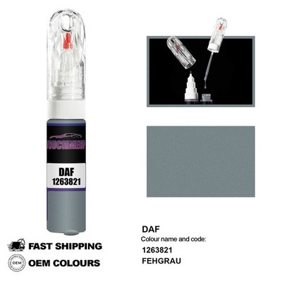 FÜR DAF FEHGRAU 1263821 Touch Up Lackstift Pinsel Fix Kit Kratzer Chip Set