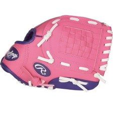 Rawlings Pink Purple Youth RHT 9  Baseball Softball Glove, Players Series PL91PP
