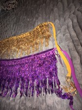 Lot 2 Sequins Hip Scarf Wrap Skirt Costume Belly dancer One Size