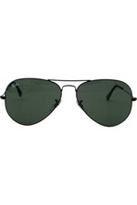 Ray-Ban RB3025 Unisex Classic Aviator Sunglasses Black/G-15 Green