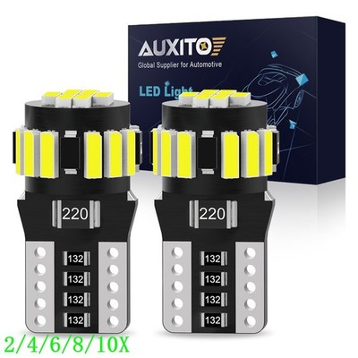 T10 License Plate/Map Light LED Bulb For 194 168 2825 W5W White Waterproof 2/10x