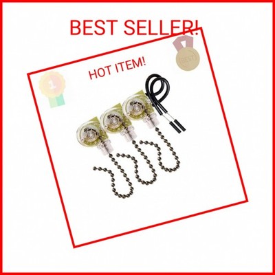 Topbuti 3 Pack Ceiling Fan Pull Chain Switch Zing Ear ZE-109 Two-Wire Light Swit