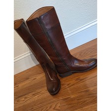 Frye Melissa Button Back Zip Dark Brown Leather Riding Boots 7 B 7M NEW with tag